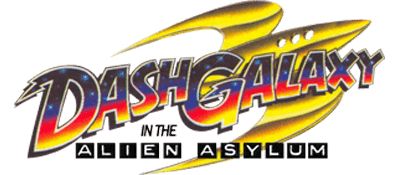 Dash Galaxy in the Alien Asylum logo for NES
